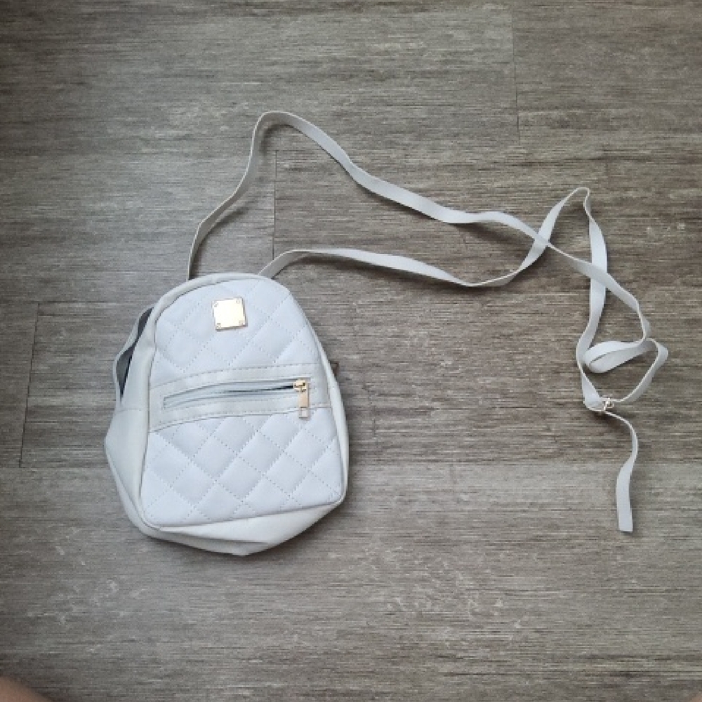 Chic White Quilted Backpack